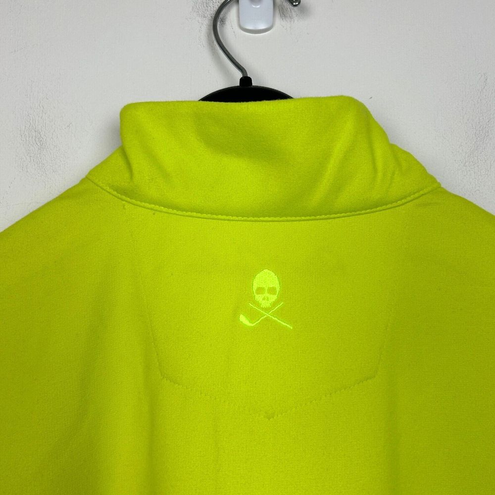 NEW Robert Graham Clubhouse Vest Men L Lime Yellow Offshore 1/4 Zip Golf UV - Picture 8 of 8